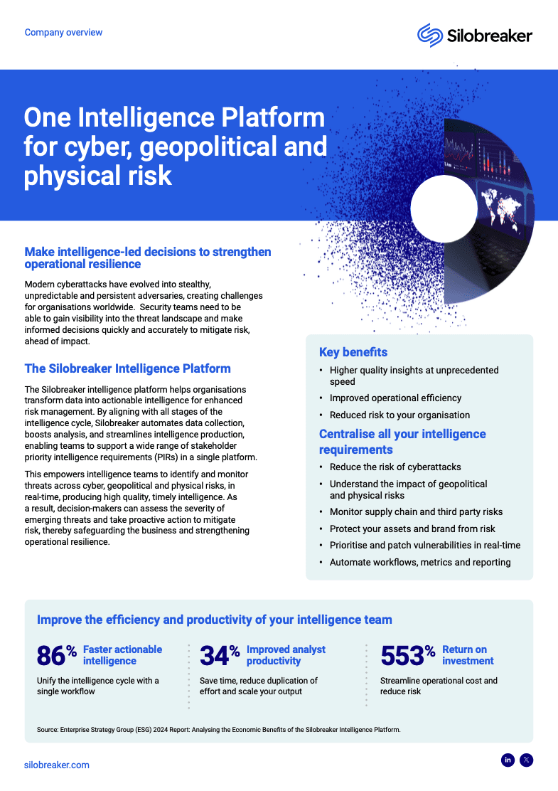 One Intelligence Platform For Cyber, Geopolitical And Physical Risk ...