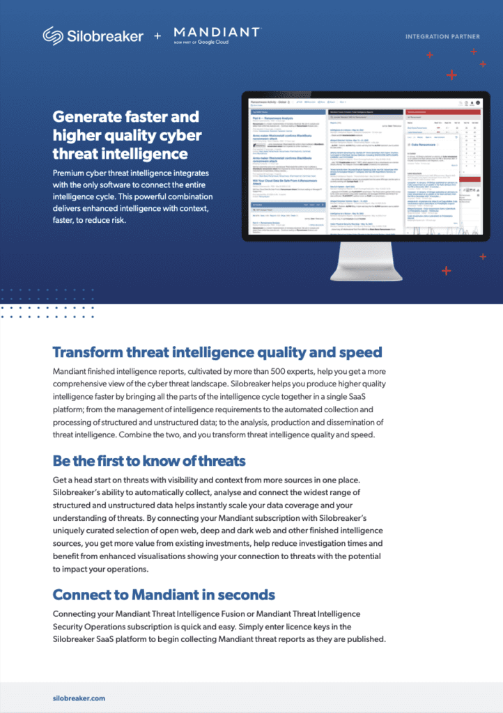 Mandiant Cyber Threat Intelligence For Silobreaker - Silobreaker